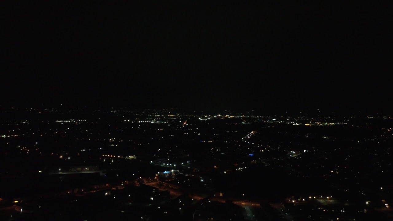 Drone Panoramic View Manchester UK (Night)