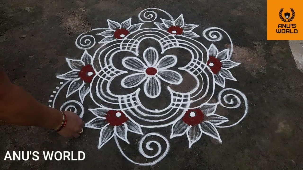 simple shivarathi special rangoli design 5*3dots Anu'sworld small beautiful kolam festival rangoli