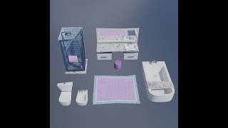 Low poly Bathroom assets pack