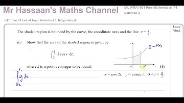 [7] A2 (IAL) Pure Mathematics (P4) Solomon A Q7 Integration, Parametric Equations