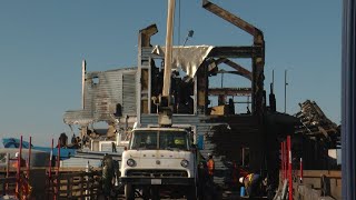 Demolition and removal of fire debris begins on Oceanside Pier