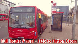 Full Route Visual | London Bus Route H25 - Hanworth, Butts Farm to Hatton Cross | (8814) YX13EFV