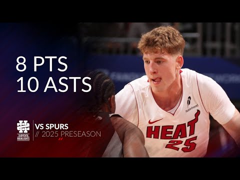 Kasparas Jakucionis 8 pts 10 asts vs Spurs 2025 Preseason