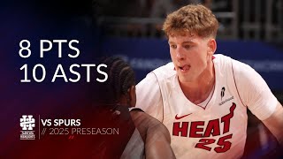 Kasparas Jakucionis 8 Pts 10 Asts Vs Spurs 2025 Preseason