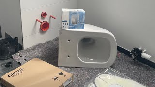 : GROHE Euro Keramik Set Wand-Tiefsp"ul-WC sp"ulrandlos einbauen.   