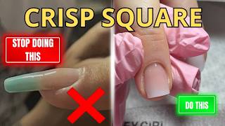 How to File a CRISP Square Acrylic Nail 🤍 (Free Masterclass Lesson)