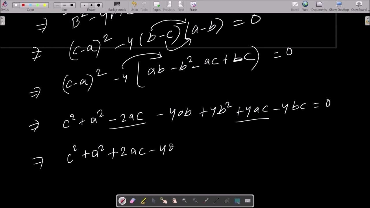 If roots equation (b-c)x² + (c-a)x + (a-b) = 0 are equal then Prove 2b ...