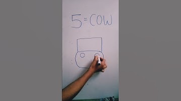 How to draw Cow with 5 Number in Easyway #art #drawing #shorts