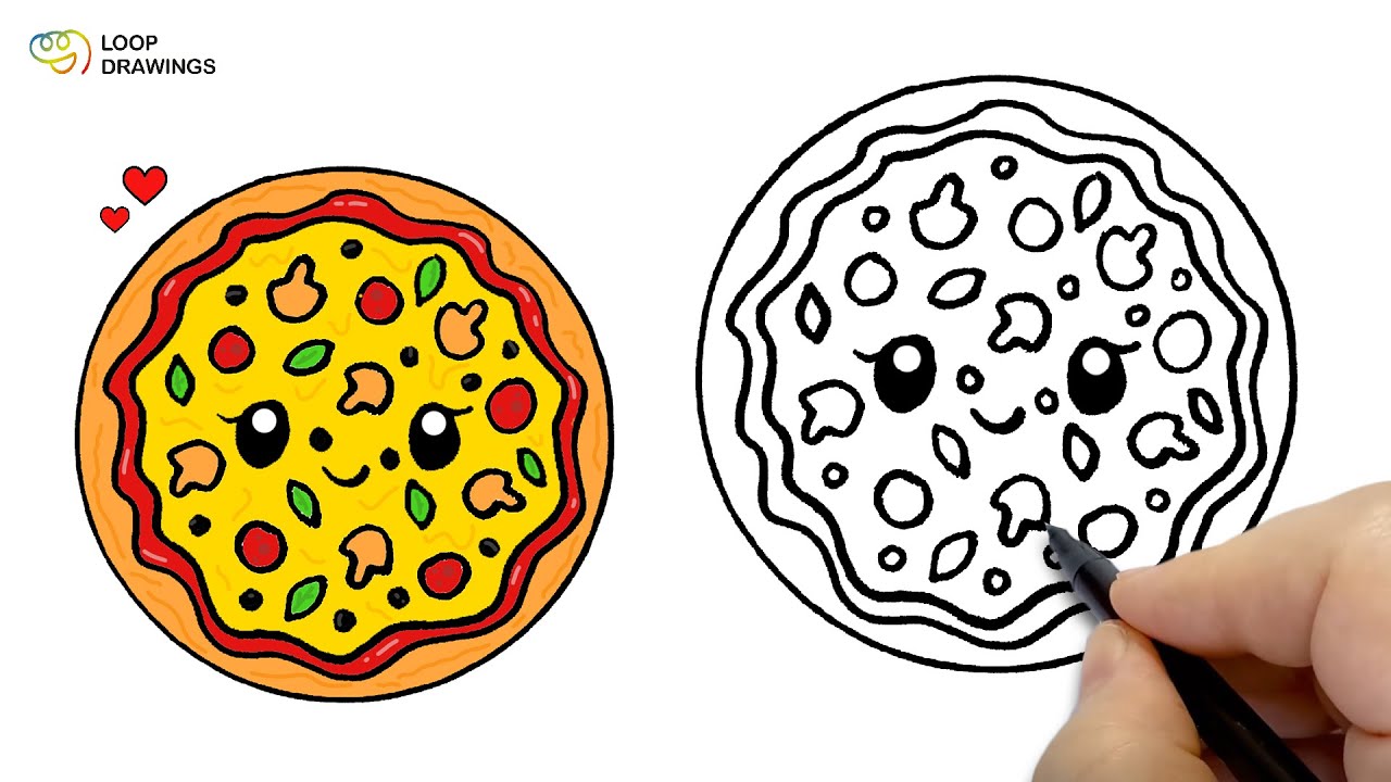 How to Draw a PIZZA 🍕 Drawing & Coloring YouTube