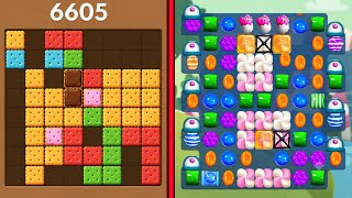 Block Blast Puzzle 🧩 VS Candy Crush Saga 🍬🍭 All Levels Satisfying Gameplay 🎮🔥 screenshot 2
