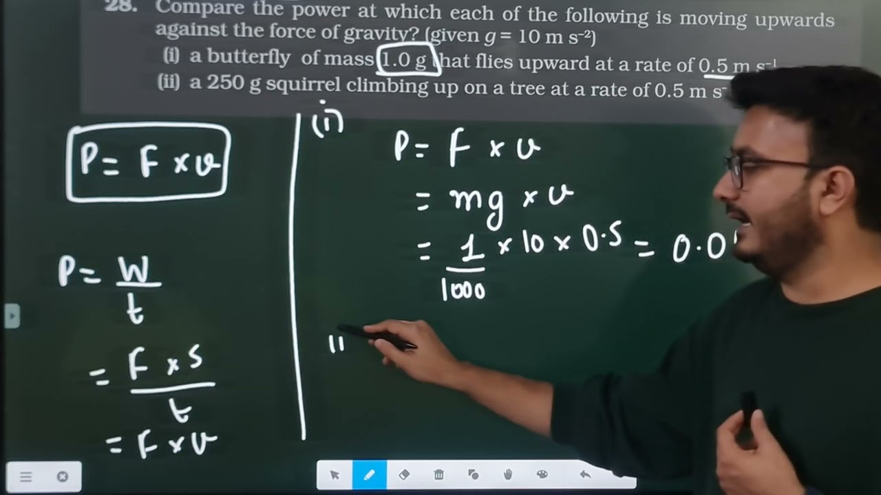 28. Compare the power at which each of the following is moving upwards against the force of gravity?
