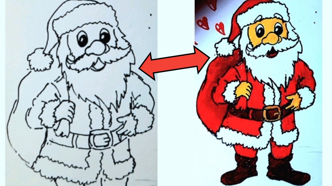 Santa Clause Drawing Easy How - 