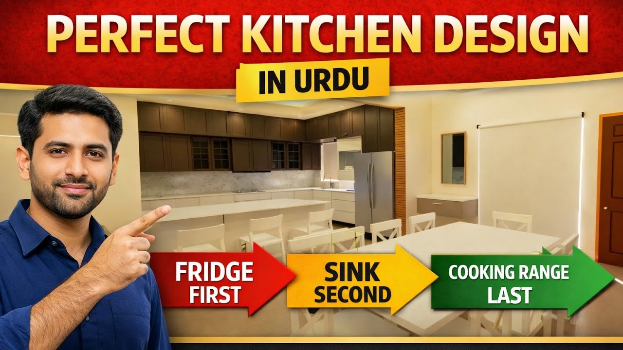 Perfect Kitchen Design in Urdu | Fridge, Sink & Stove Placement | Modular Kitchen Guide