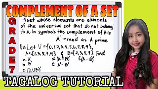 Details Grade 7 Complement of a Set | Tagalog Tutorial | MathTV PH Update