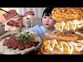 비프스테이크 올린 꾸덕한 크림 리조또 고구마베이컨/콘치즈 바게트샌드위치 먹방 Cream Risotto with Beef Steak Baguette Sandwich Mukbang