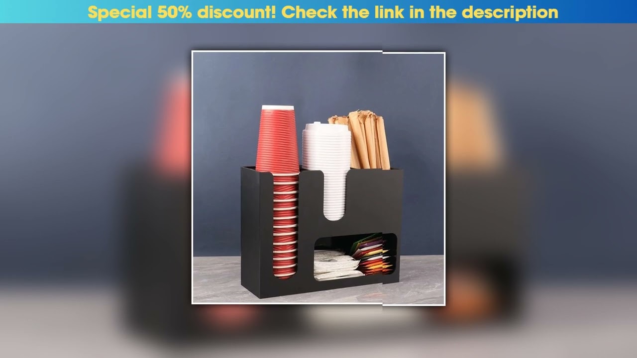 Top Creative Coffee Shop Bar Paper Cup Straw Storage Rack Acrylic Black Store Disposable Cup Straw•