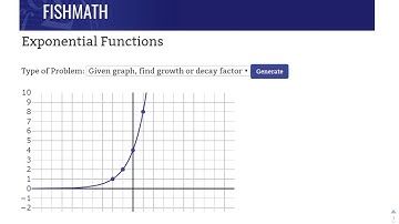 Exponential Functions - Given Graph, Find Growth or Decay Factor - FishMath.com