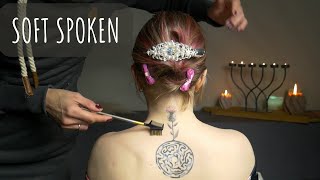 Relaxing hair brushing and back tracing with Inga - soft spoken Real Person ASMR