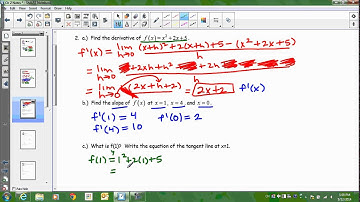 Calculus 2.1 Derivatives and the tangent line