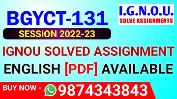 BGYCT-131 Solved Assignment 2022-23 in English,BGYCT 131 Solved Assignment 2023,BGYCT 131 Assignment