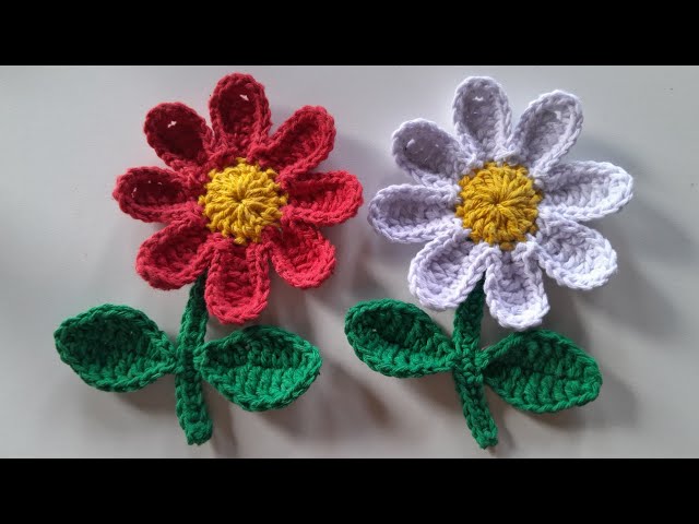 CROCHET FLOWER 🌸WITH STRINGS (APPLIQUE) | STEP BY STEP - Val
