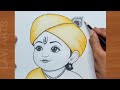 Beautiful cute baby  lord krishn drawing step _by _ step 🎨✍️janmashtami special drawing #ytshorts 