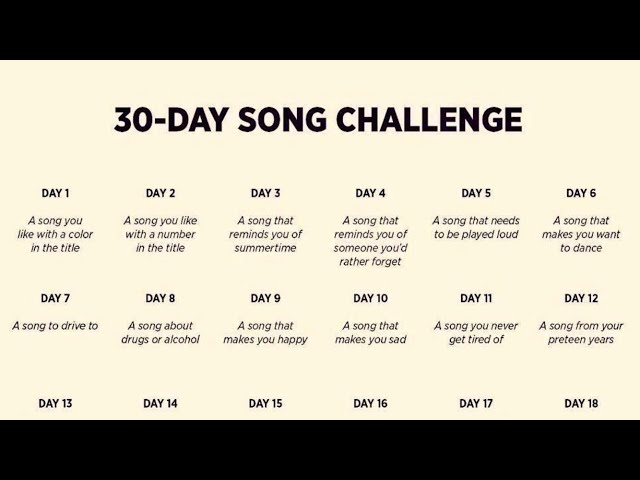 30 Day Song Challenge: 1 - 5 - Youtube