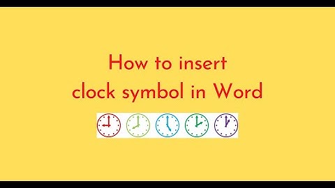How to insert clock symbol in Word