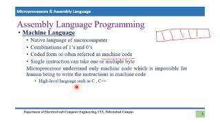 Assembly Language Programming (Lecture 12)
