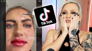 23 Minutes of THE WORST TikTok Makeup Hacks (Reaction)