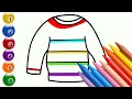 How to draw a beautiful winter jacket | easy drawing for kids step by step