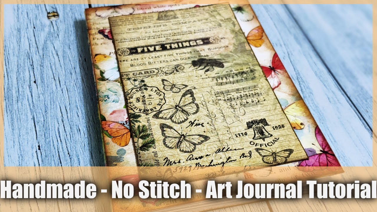 Handmade | No Stitch | Flat Lay | Art Journal | How To | Tutorial