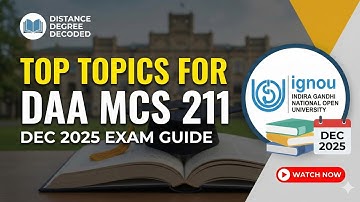 MCS-211 Top Important Topics | Score 70+ in IGNOU DAA Exam 🎯 #ignou #mca #algorithm