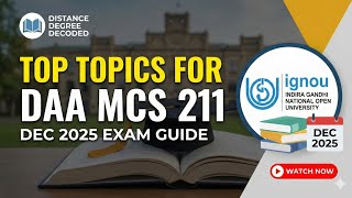 MCS-211 Top Important Topics | Score 70+ in IGNOU DAA Exam 🎯 #ignou #mca #algorithm
