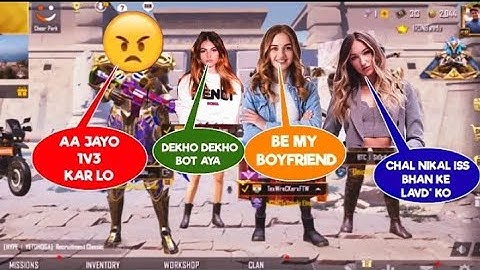 😍 Random Conqueror 3 BAD GIRLS Call me Noob and I challenge for Tdm Room 1vs3 | PUBGMOBILE PART 16