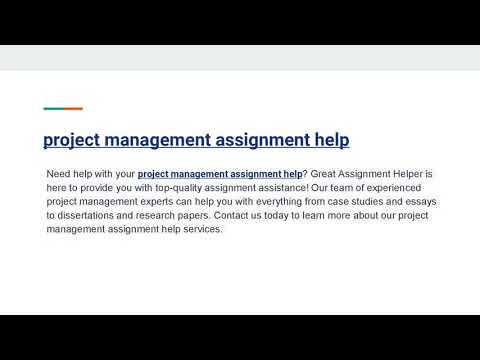 project management assignment help 1