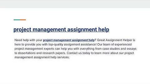 project management assignment help 1