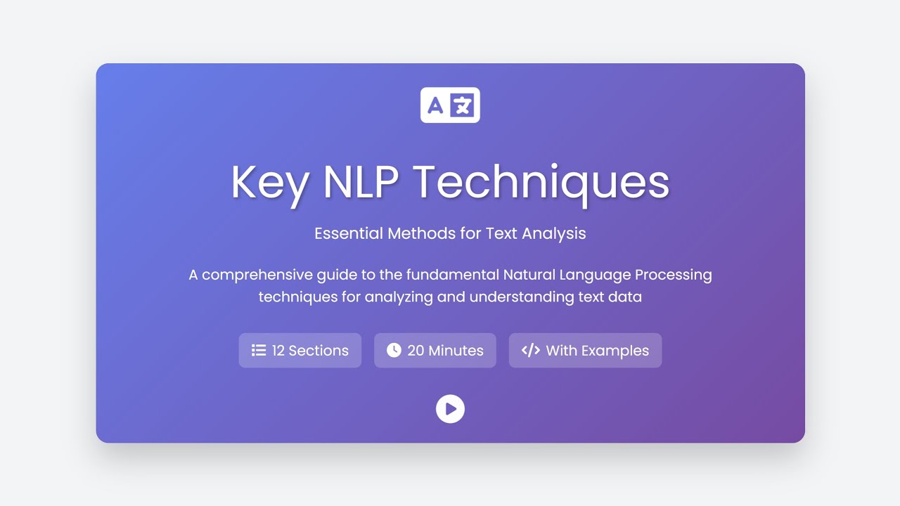 Key NLP Techniques - Essential Methods for Text Analysis - YouTube