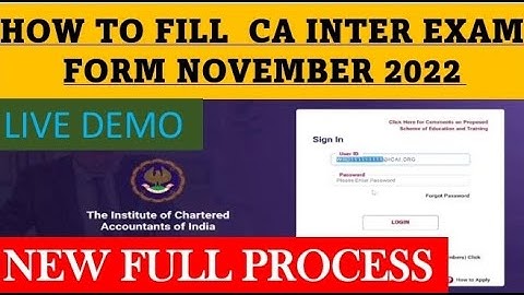 How To Fill CA Intermediate Exam Form November 2022 || Step by Step Full Process | CA inter exam