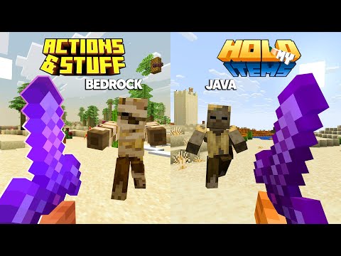 HOLD MY ITEMS (mod) Java vs Bedrock COMPARISON (actions & stuff)