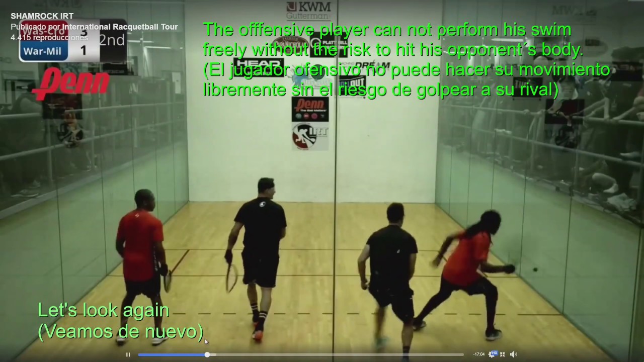 Racquetball Rules & Examples Avoidable Hinder ( Obstrucción Evitable