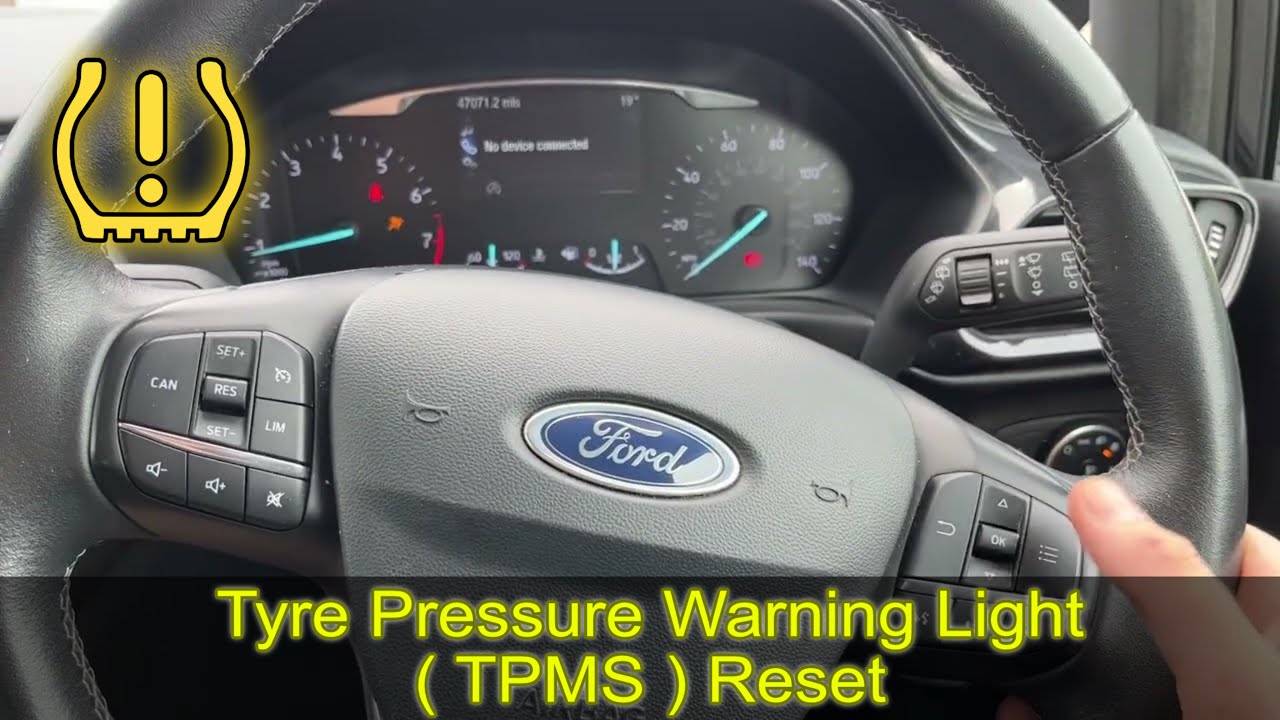 2020 FORD FIESTA tyre pressure warning reset - YouTube