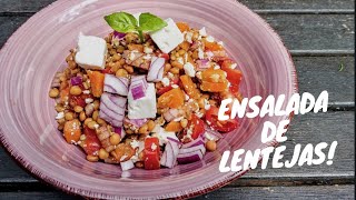 ENSALADA DE LENTEJAS con queso feta! #yomequedoencasa #quieromiensalada