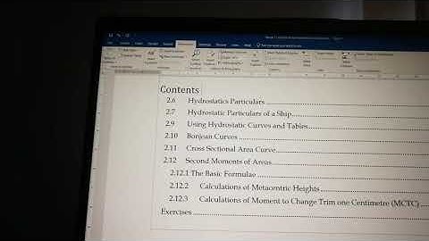 1. Hydrostatics Particulars: Table of Content.