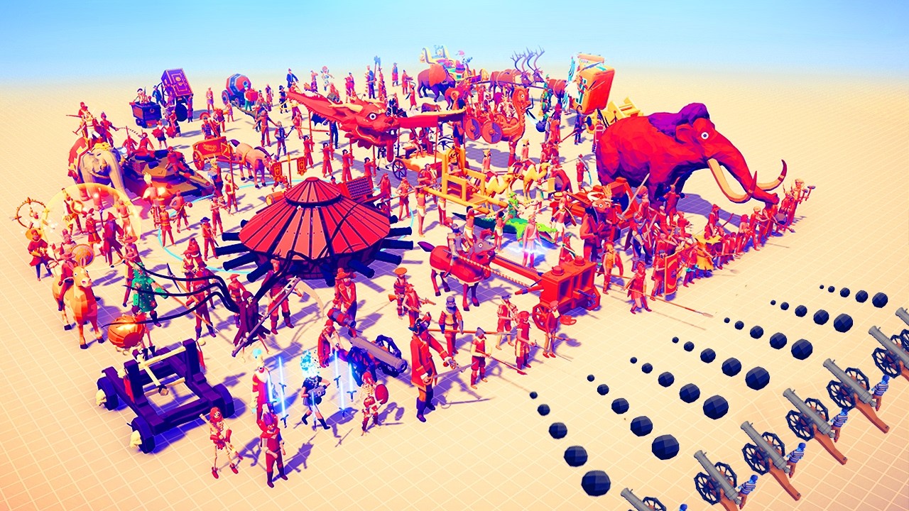 50x RAPID CANNON vs ALL FACTION | TABS - Totally Accurate Battle Simulator