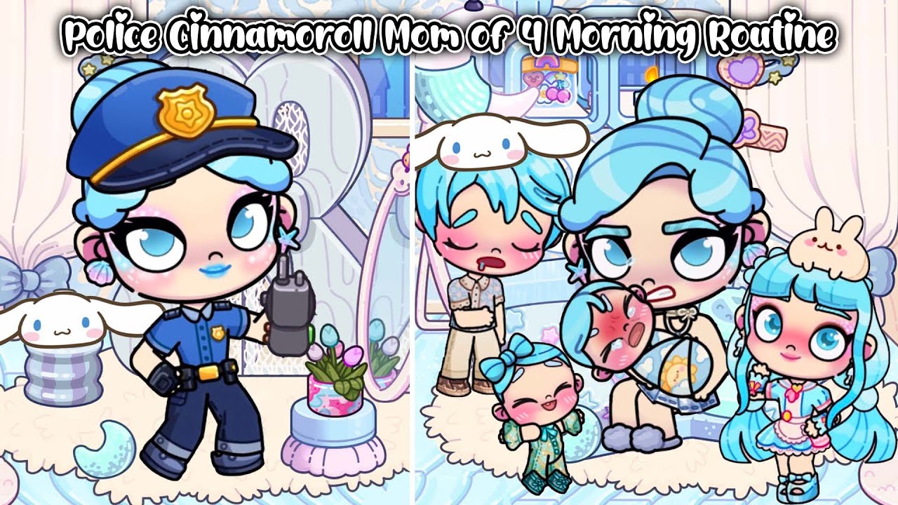 Police Cinnamoroll Mom of 4  Morning Routine🩵🤍| Avatar World | Pazu