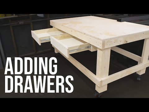 adding drawers to the 1 hour workbench woodworking shop project