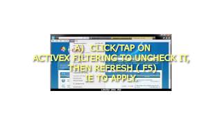 How to Turn ActiveX Filtering On or Off in IE9 IE10 and IE11