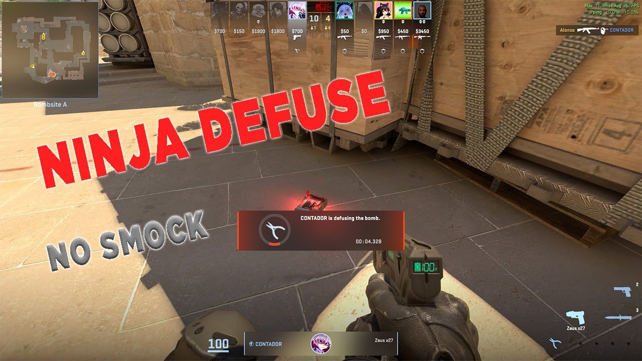 NINJA Defuse No Smock 1 vs 4 - Mirage - CS2 (Counter Strike 2)