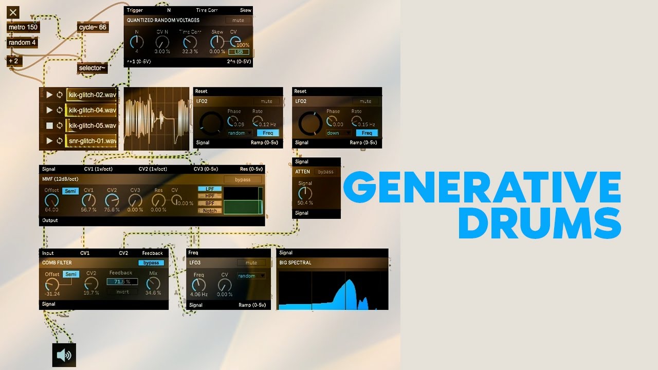 RND DRM 00 | Max/Msp | Generative Drum Patch - YouTube